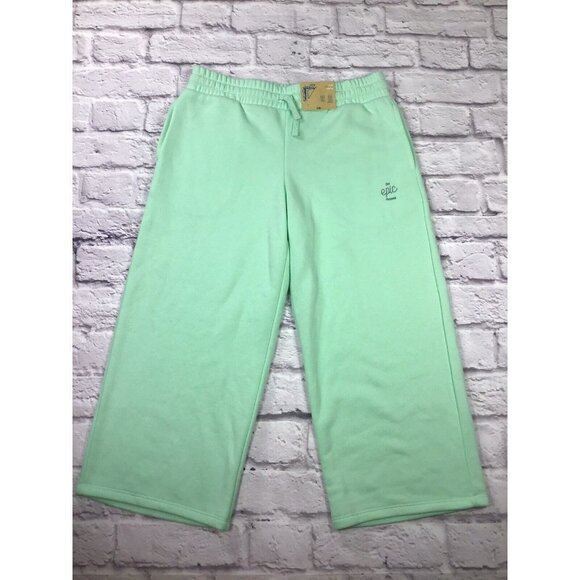 NEW ThereAbouts Girls Size Large 14 Wide Leg Green Sweat Pants - Picture 1 of 4
